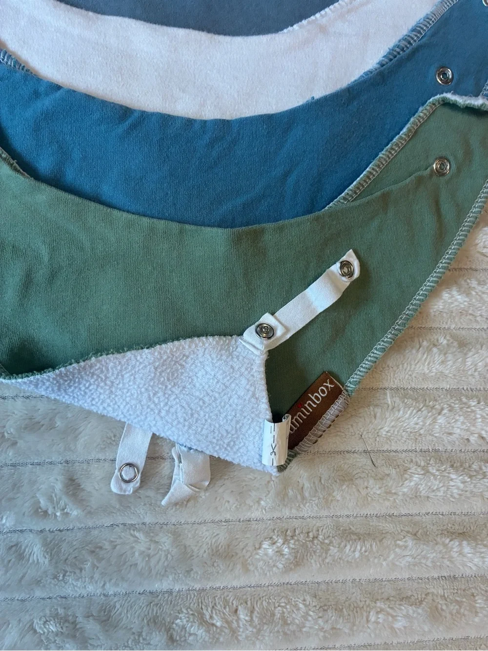🍼 Vuminbox Bandana Bib Set | 4 Bibs | Teether & Pacifier Snap